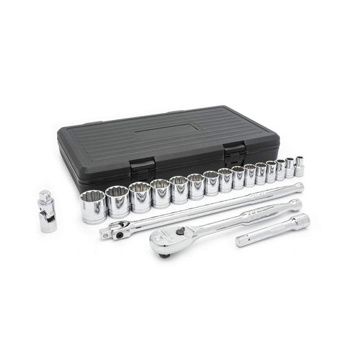 19 Pc. GEARWRENCH 1/2" Drive 12 Pt. Standard Mechanics Tool Set, SAE - 80792