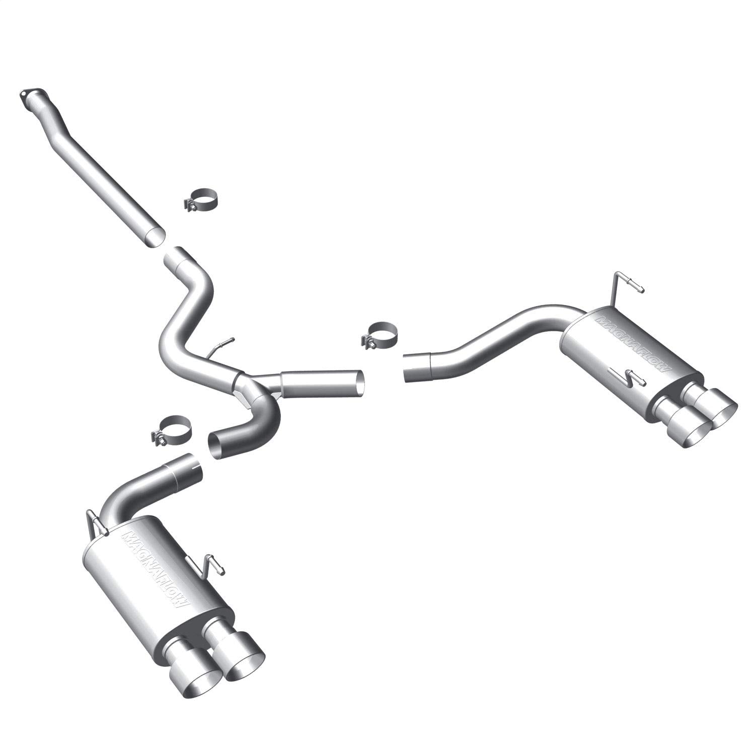 Large MagnaFlow Stainless Steel Performance Exhaust System Kit 15472