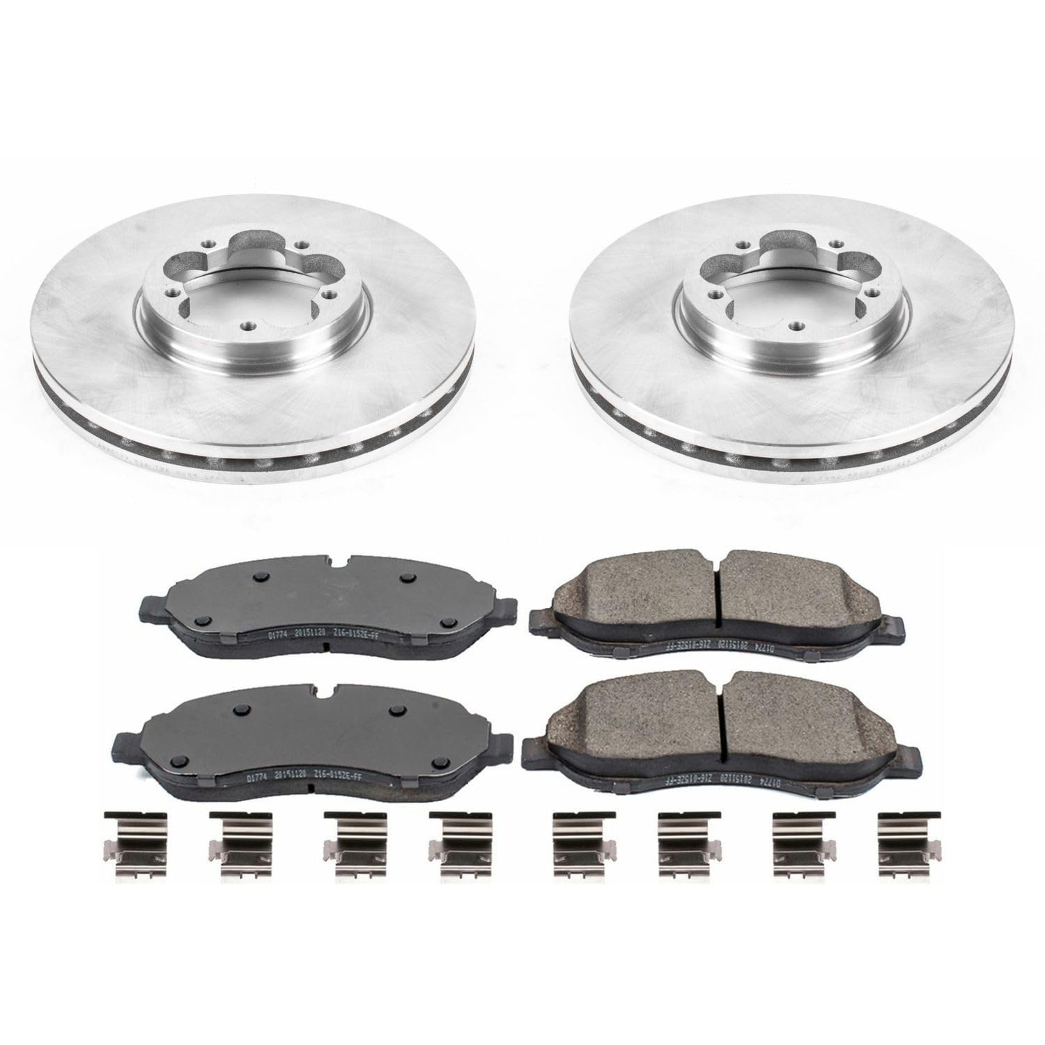Power Stop Autospecialty KOE7150 Front Replacement Brake Kit-OE Brake Rotors & Ceramic Brake Pads For Ford Transit-150, Ford Transit-250, Ford Transit-350 [Model Specific]