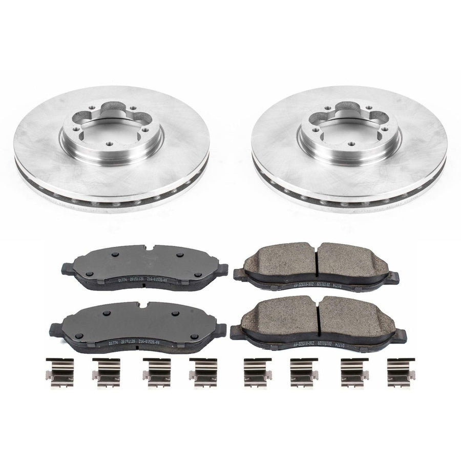 Power Stop Autospecialty KOE7150 Front Replacement Brake Kit-OE Brake Rotors & Ceramic Brake Pads For Ford Transit-150, Ford Transit-250, Ford Transit-350 [Model Specific]