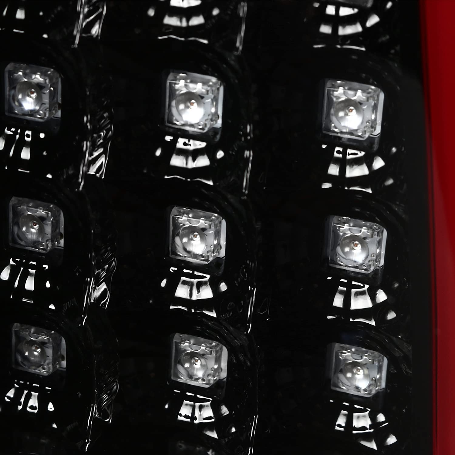 Jet Black Housing SPEC-D TUNING Red LED Bar Tail Lights Compatible with 2003-2006 Chevy Silverado 1500/1500HD/2500/2500HD, 2004-2006 Chevy Silverado 3500, Left + Right Pair Assembly
