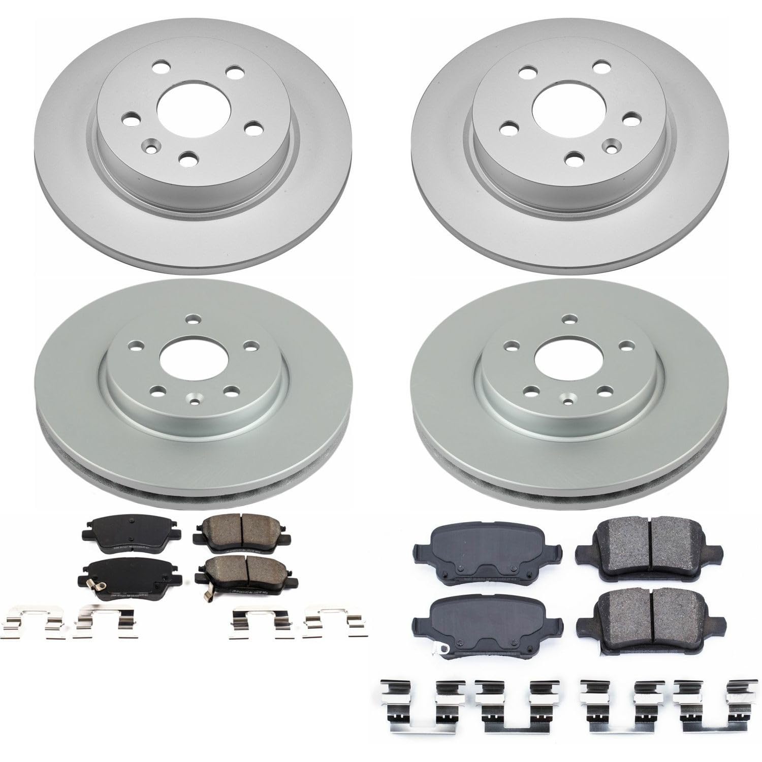 Power Stop Z17 Evolution Geomet Coated Brake Kit Front & Rear For Chevrolet Cruze 2016 [Model Specific]