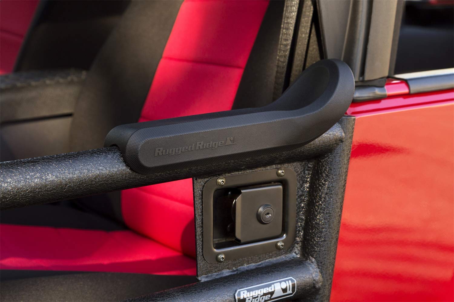 Rugged Ridge Contoured Door Armrest | Polyurethane, Black | 13579.60 | Fits 1.5" to 2" Tube Doors