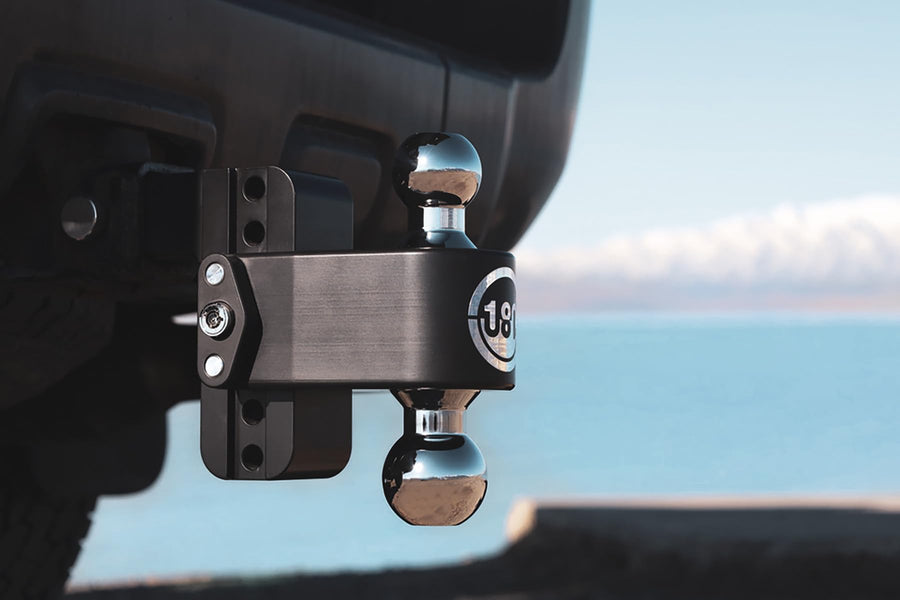Weigh Safe 4" Drop CTB42CERBLA, 180 Hitch w/ 2" Shank/Shaft, Adjustable Aluminum Trailer Hitch & Ball Mount, Chrome Plated Combo Ball (2" & 2-5/16") & a Double-pin Key Lock CERAKOTE Black