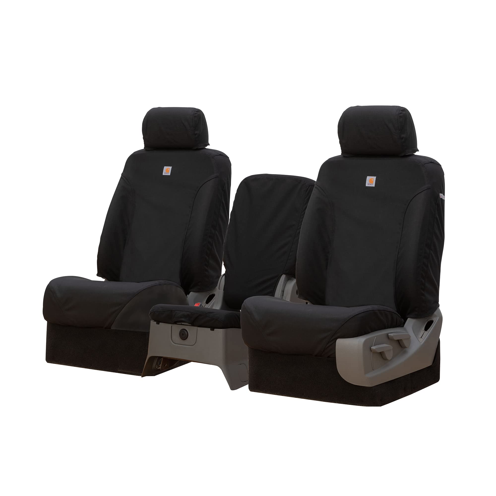 Covercraft Super Dux Carhartt SeatSaver Custom Seat Covers | SSC3457COBK | 1st Row 40/20/40 Bench Seat | Compatible with 2017-2018 Ram 1500, 2019-2022 Ram 1500 Classic, 2017-2018 Ram 2500/3500 | Black