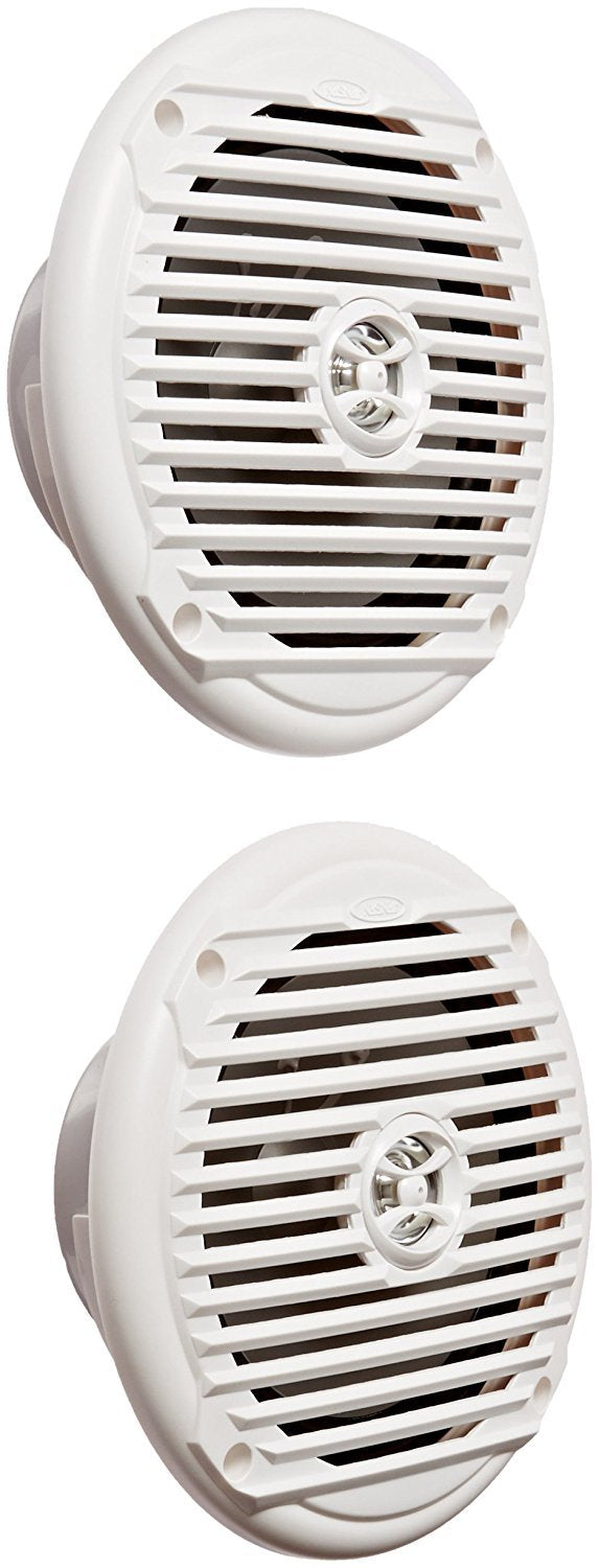 6.5” Jensen MS6007WR Coaxial Marine Speakers, 60 Watts, White, Sold as Pair