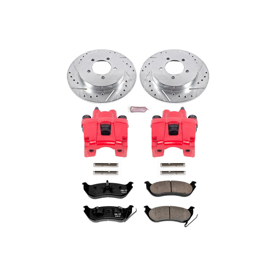 Power Stop Z23 Sport KC1929 1-Click Brake Kit with Powder Coated Calipers (Brake Pads, Drilled/Slotted Rotors) For Ford Explorer, Ford Explorer Sport Trac, Mercury Mountaineer [Model Specific]