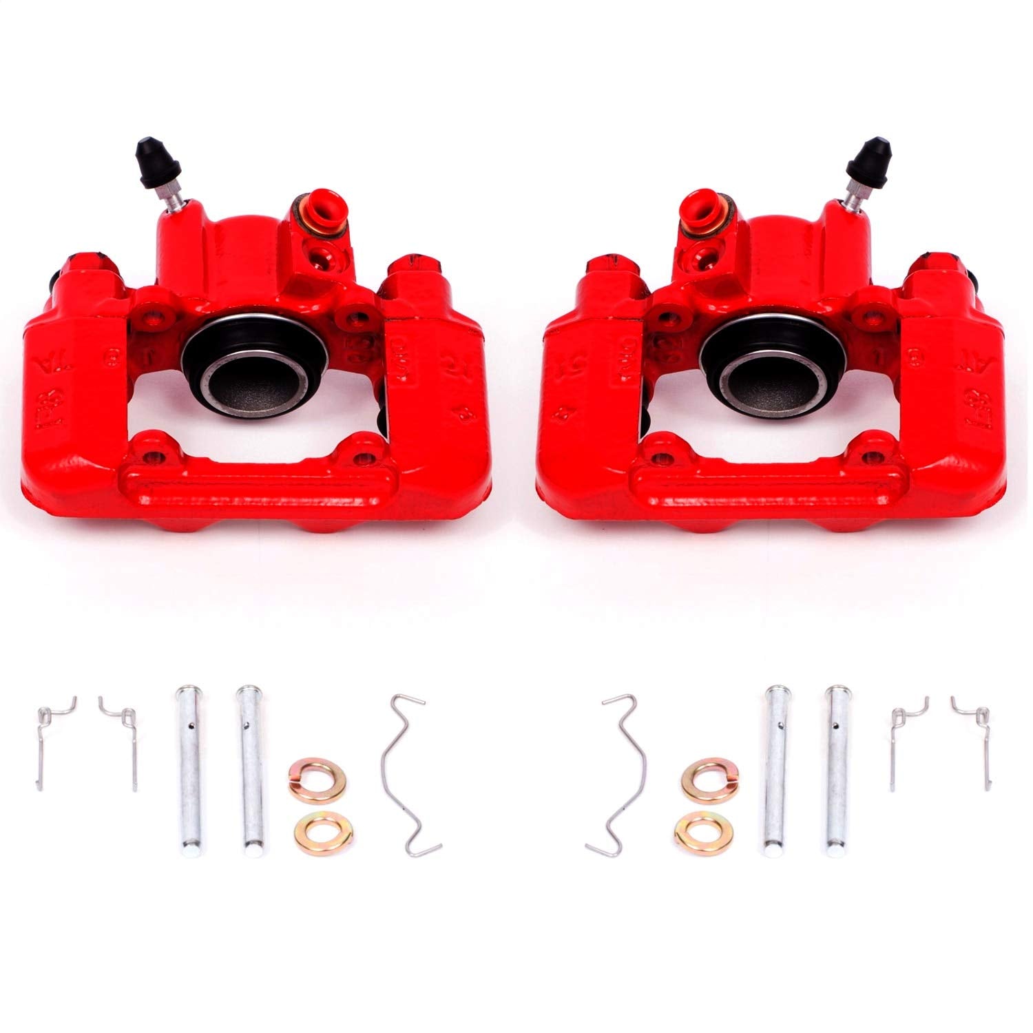 Power Stop S2612 Rear Pair of High-Temp Red Powder Coated Calipers