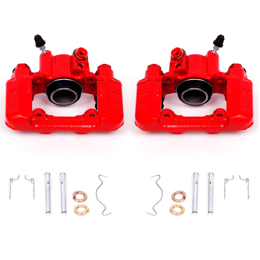 Power Stop S2612 Rear Pair of High-Temp Red Powder Coated Calipers