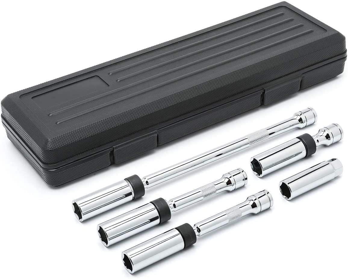 5 Pc. GEARWRENCH 3/8" Drive 6 Pt. Magnetic Swivel Spark Plug Socket Set, 80601 , Black