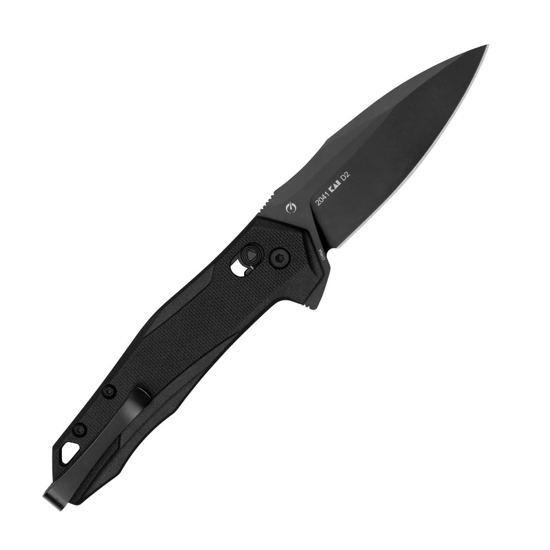 Kershaw Folding Pocket Knife Monitor, 3 Inch Black Blade with D2 Steel, DuraLock Locking Mechanism, Pocketclip