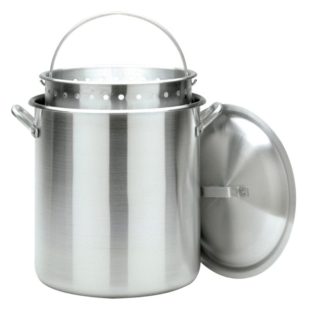 1200 Bayou Classic 120-qt Aluminum Bayou Boiler Features Heavy Duty Riveted Handles Reinforced Aluminum Boiling Basket w/Helper Handle Perfect For Seafood Boils Crawfish Boils and Peanut Boils