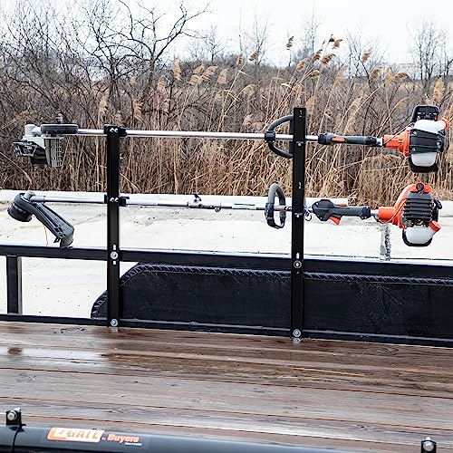 Buyers Products 2-Position Trimmer Rack for Open & Closed Landscape Trailers, Holds 2 Weed-Eaters, Made in The USA, Lawn Care Equipment, Heavy Duty Storage Solution for Work Vehicles