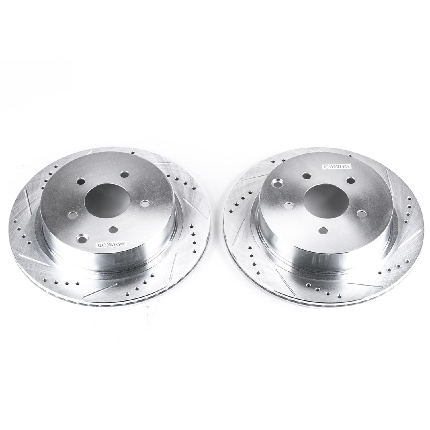 Power Stop Rear JBR981XPR Drilled & Slotted Rotor Pair For FX35, F, FX45, J, M35h, M37, M56, Q50, Q60, Q70, Q70L, QX60, QX70, Murano, Murano, Pathfinder, Quest, Quest [Model Specific]