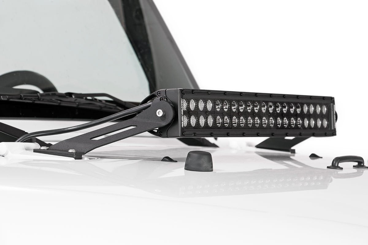 20" Rough Country Hood LED Brackets for 2007-2018 Jeep Wrangler JK - 70533