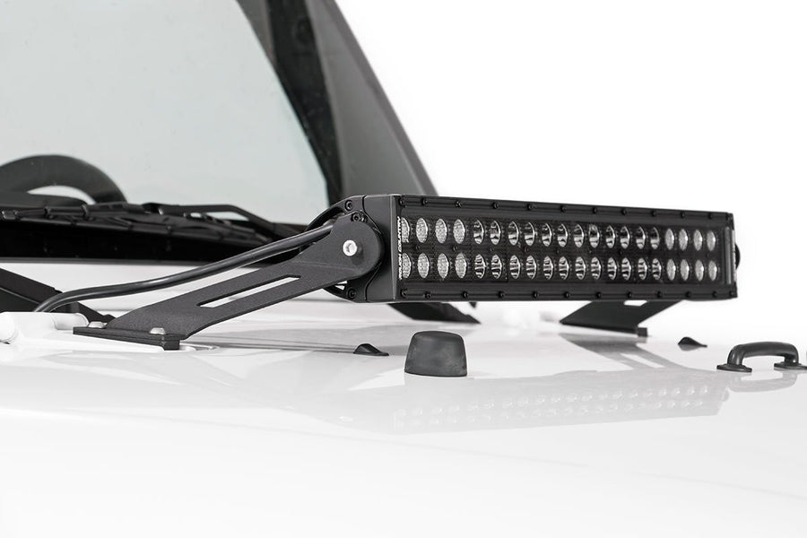 20" Rough Country Hood LED Brackets for 2007-2018 Jeep Wrangler JK - 70533