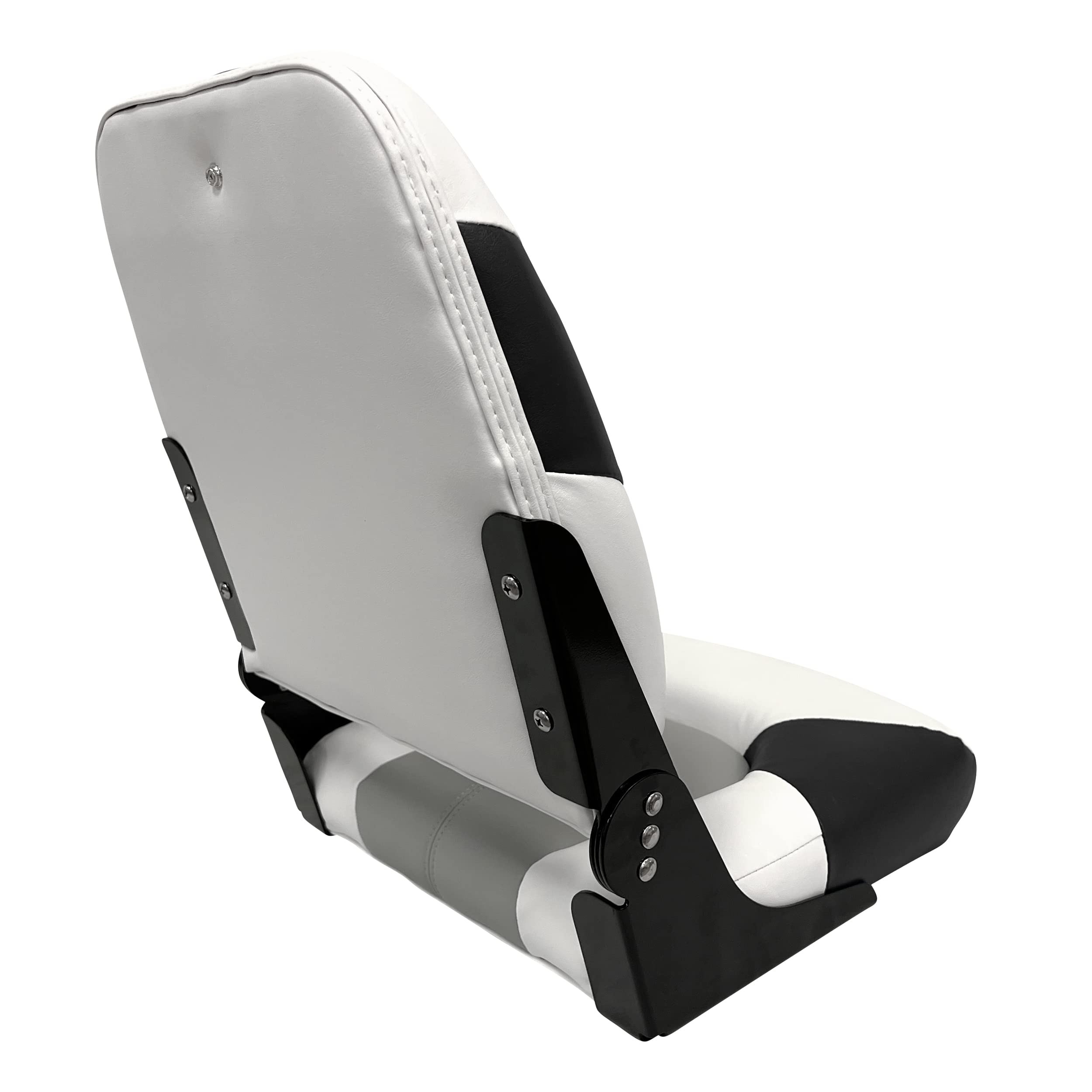 Baja Series Wise High Back Boat Seat, Brite White/Grey/Black 1461-1782