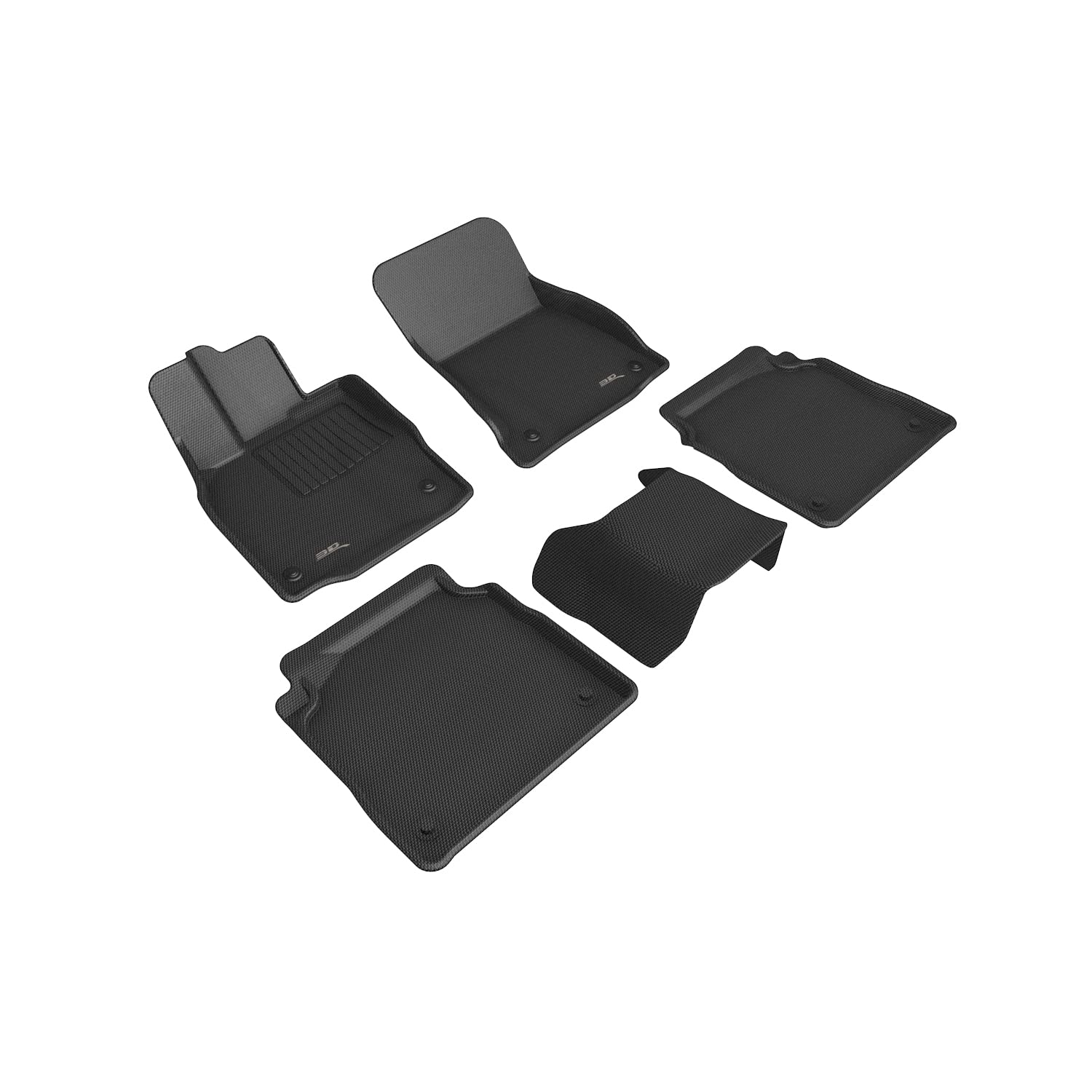 Kagu Floor Mat 3D MAXpider Custom Fit (Black) Compatible with Lexus LS RWD 2018-2024 - Full Set