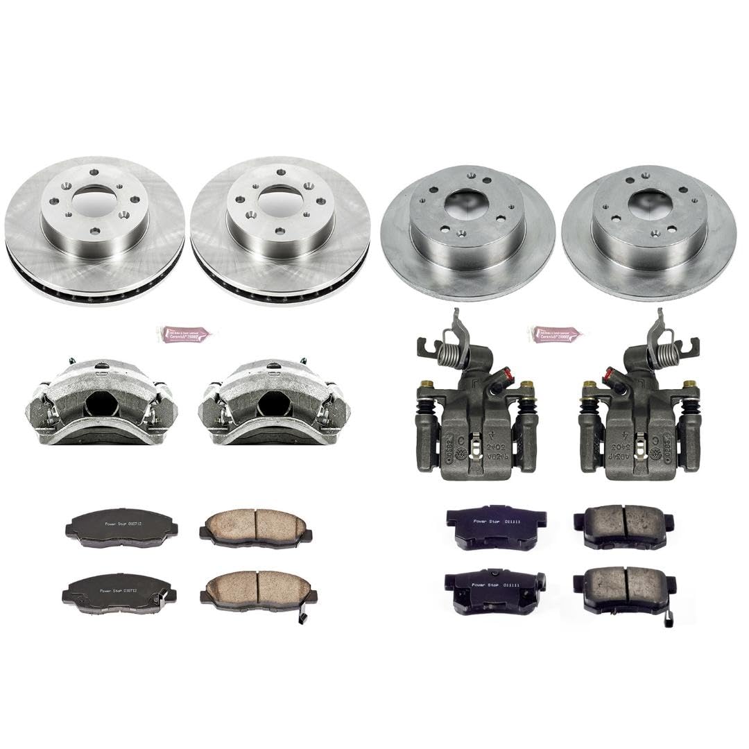Power Stop KCOE1240B Stock Replacement Front and Rear Brake Kit (with Calipers) For Honda Accord 1998-2002 [Model Specific]