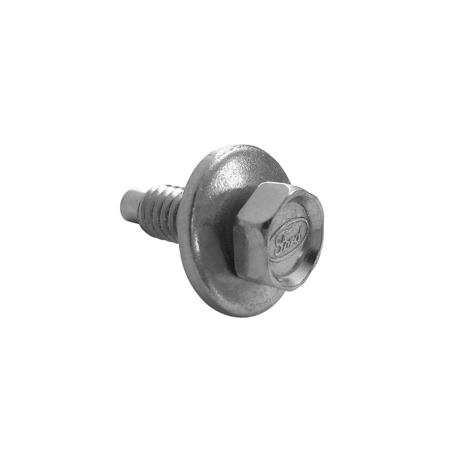 378178-SF Scott Drake Body Fender Bolt with Ford Logo Silver Zinc