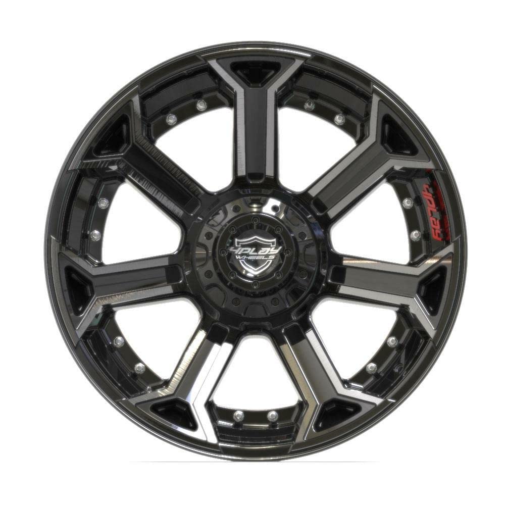 4PLAY Wheels 4P70-22100-6D55-18BBT Painted Brushed Black Wheel (22 x 10. inches /6 x 135 mm, -18 mm Offset)