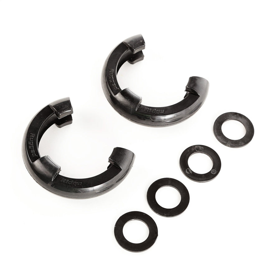 D-Ring Shackle Isolator Kit | Rugged Ridge, Black Pair, 3/4 inch | 11235.30