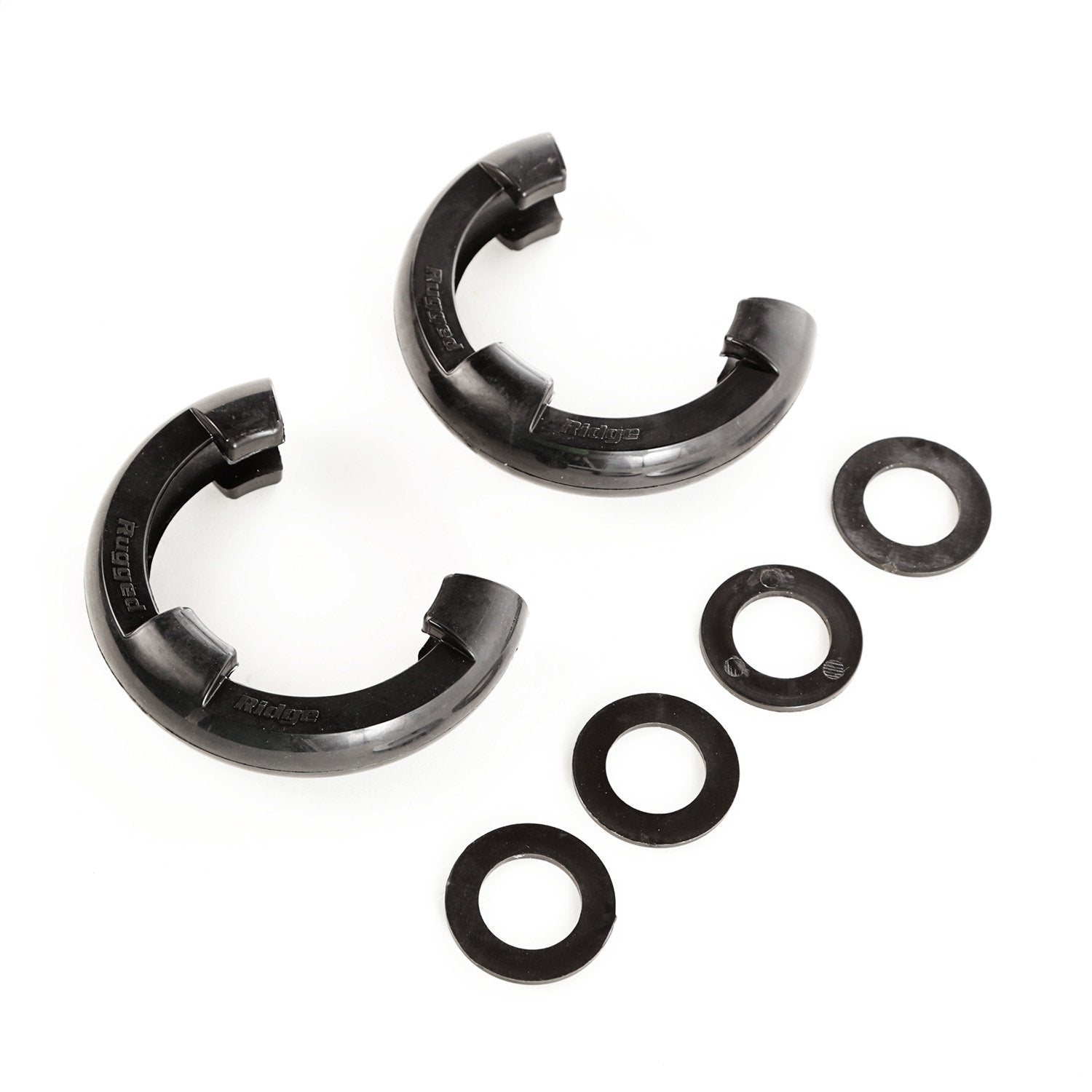 D-Ring Shackle Isolator Kit | Rugged Ridge, Black Pair, 3/4 inch | 11235.30