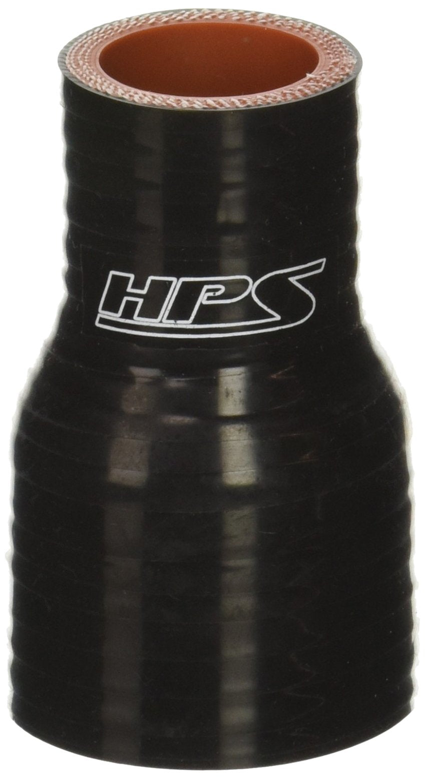 HPS Silicone HTSR-100-150-BLK High Temperature 4-ply Reinforced Reducer Coupler Hose, 100 PSI Maximum Pressure, 3" Length, 1" > 1-1/2" ID, Black