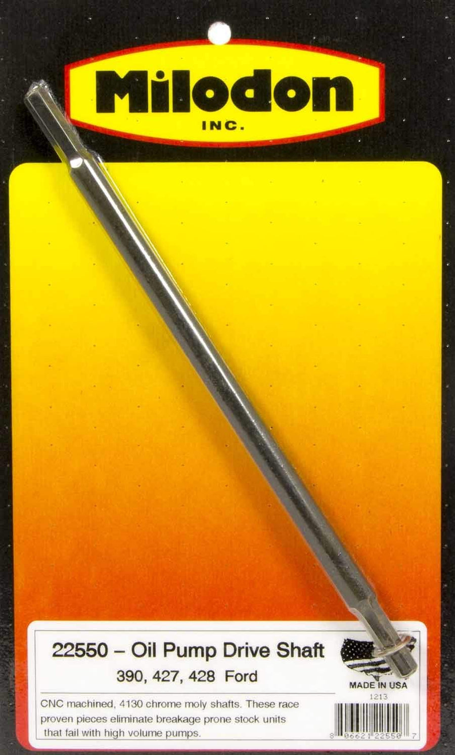 Milodon 22550 Oil Pump Drive Shaft 4130 Chrome Moly For Ford 390/428