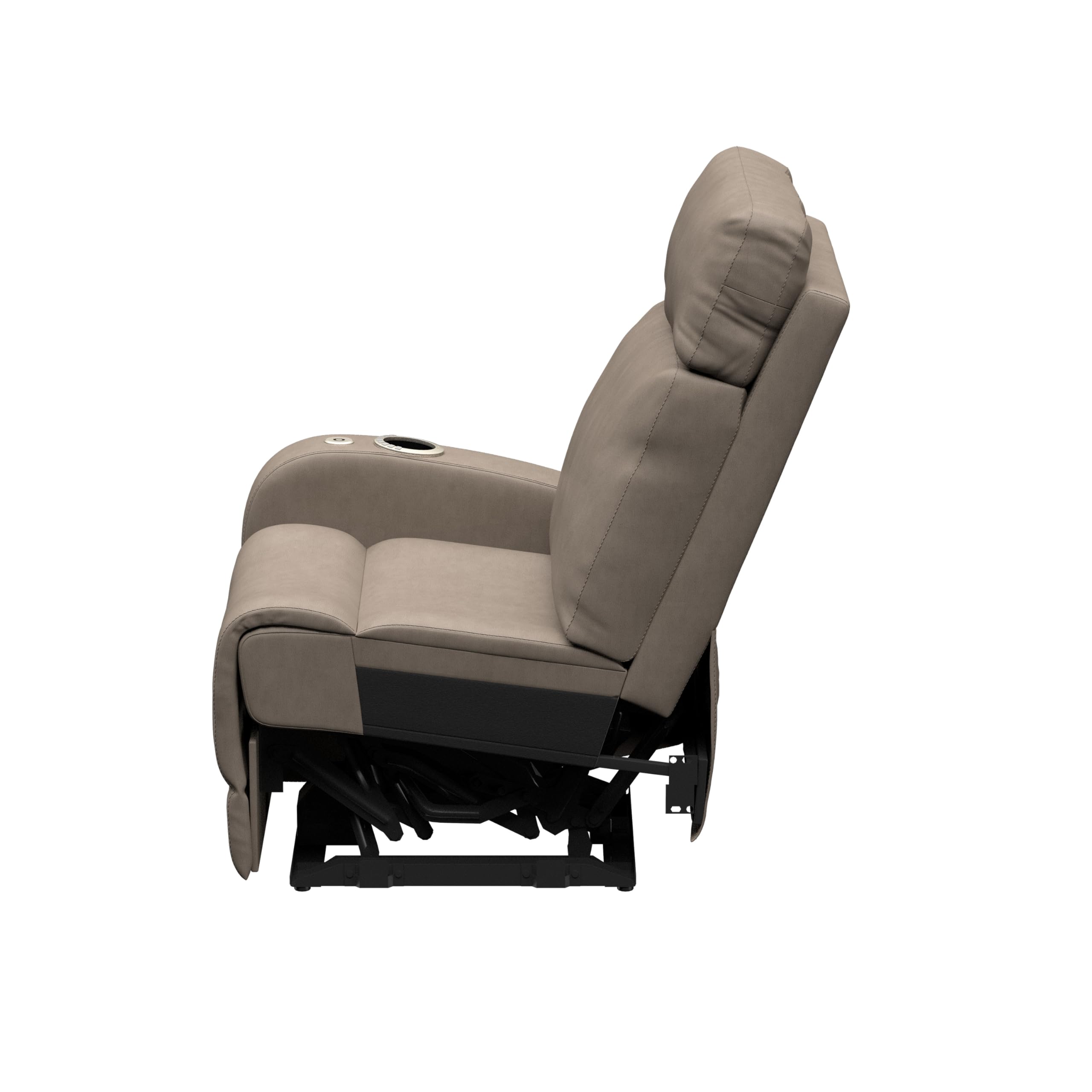 THOMAS PAYNE Driftwood Signature Seismic Series RV Theater Seating Right Arm Recliner with Power Adjustable Lumbar, Headrest, Reclining, Heating, Massage, Integrated Cupholder Controls - 2024044196