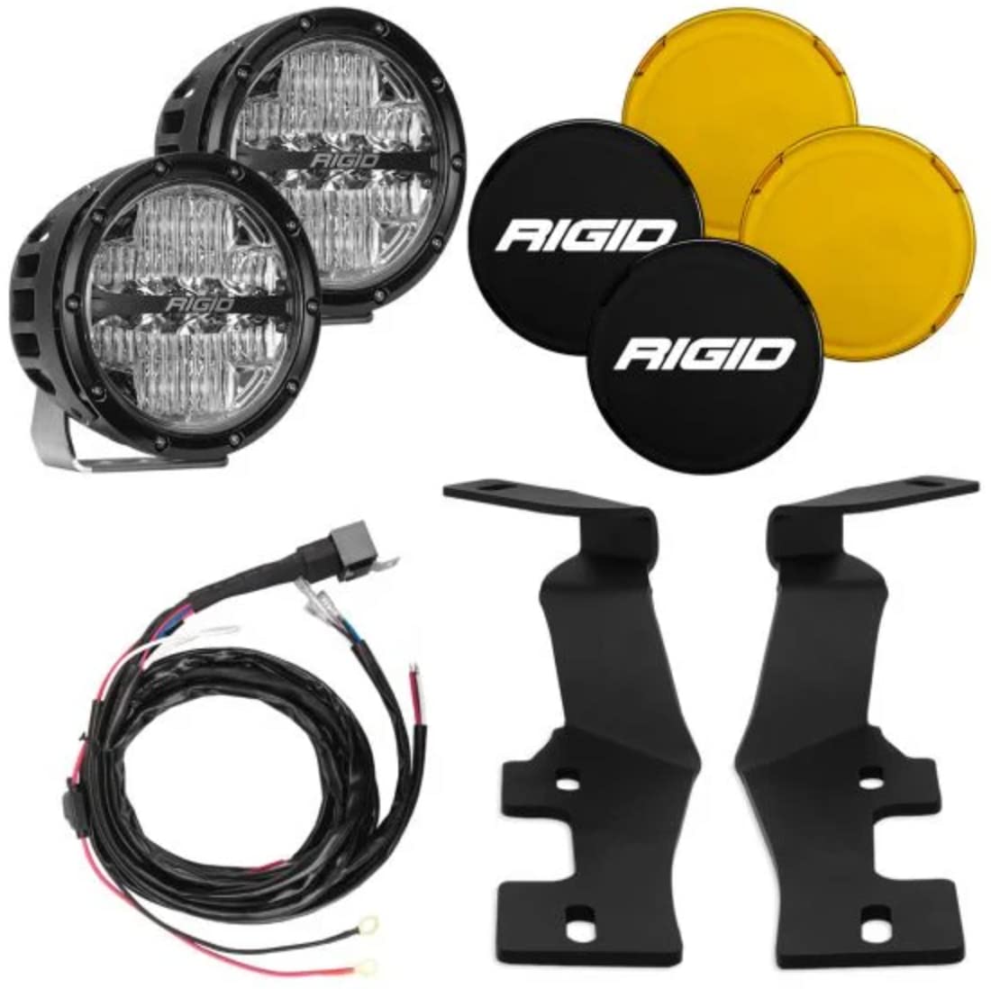 A-Pillar LED Light Mount Kit RIGID Industries FITS 2019+ Dodge RAM 2500/3500 Includes 6-Inch 360-Series Drive Optics w/Amber Backlighting and Amber & Black Covers