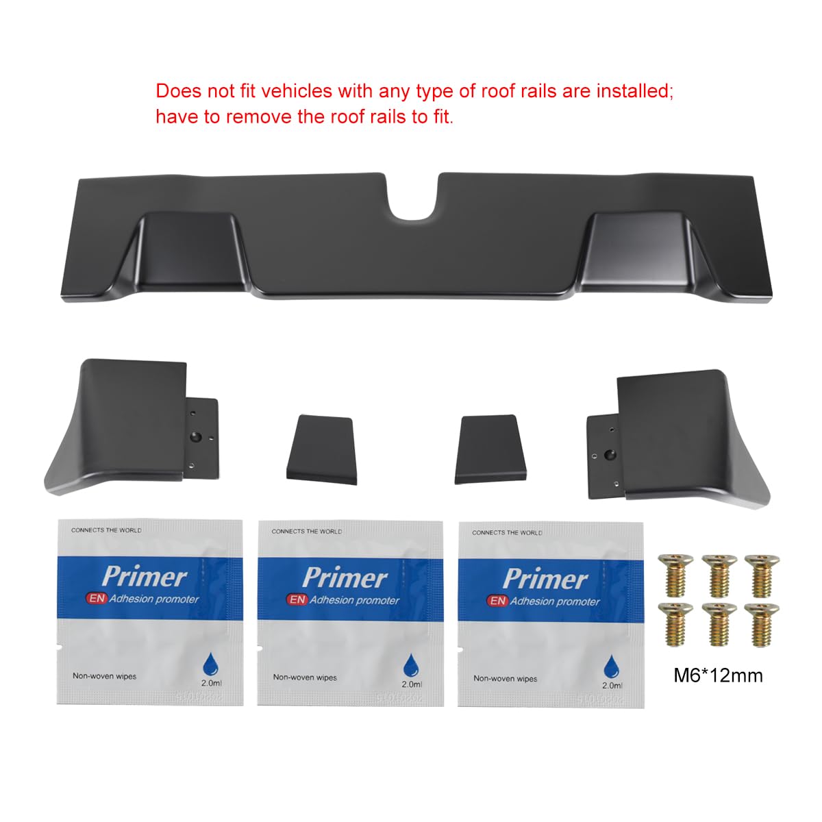 Matte Black ABS Cab Roof Spoiler Spec-D Tuning for 2019-2021 Dodge Ram 1500 Models