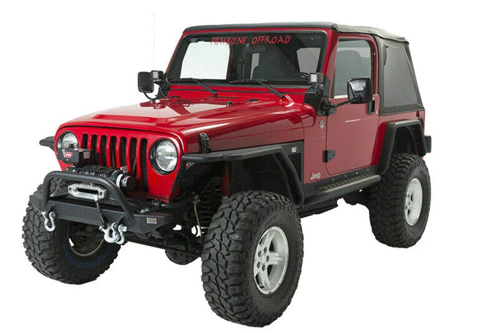 Jeep TJ Front Bumper W/Winch Guard Piranha Series 97-06 Wrangler TJ Rubicon and Unlimited Steel Black Textured Powdercoat