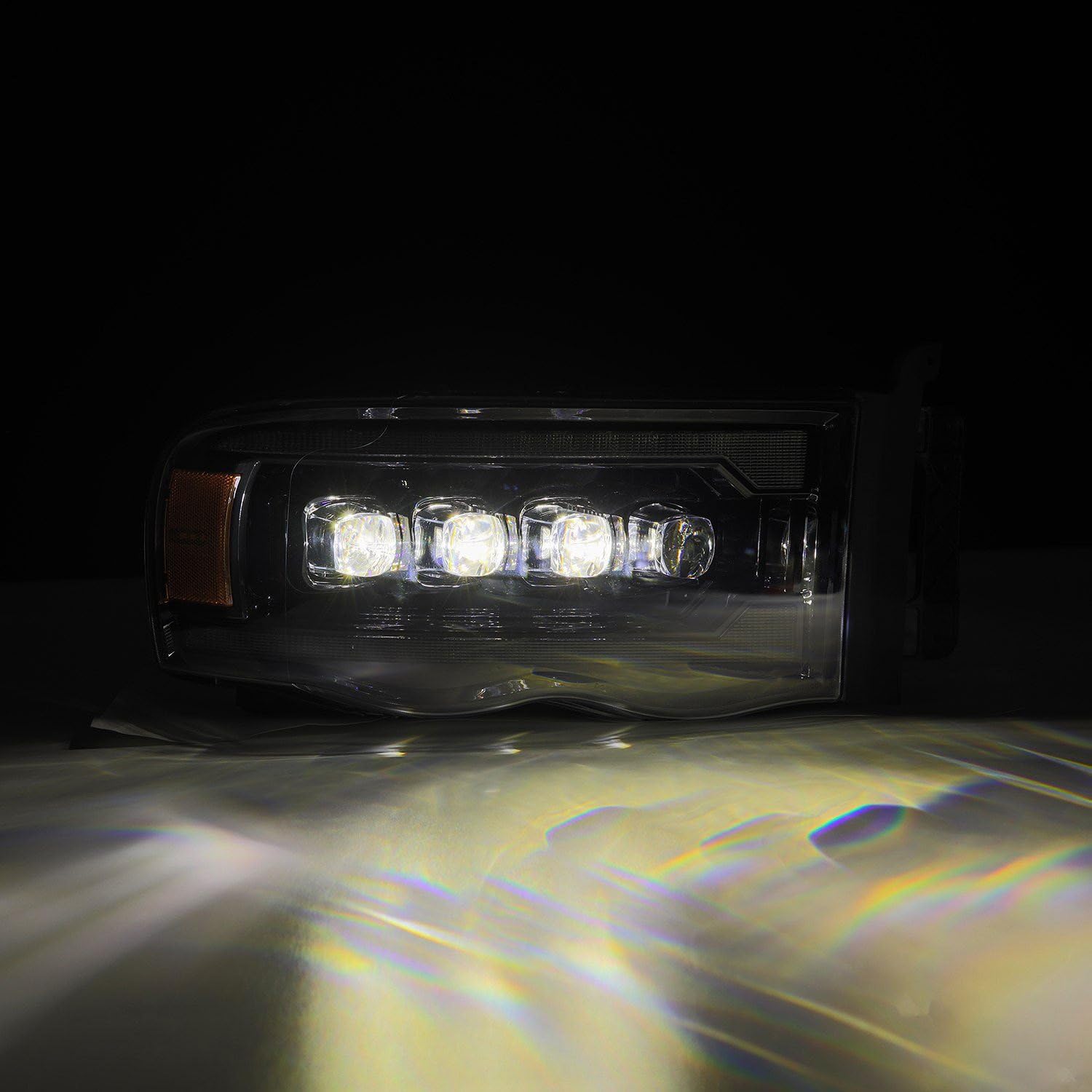 AlphaRex NOVA LED Proj Headlights 02-05 Dodge Ram 1500 Alpha Black w/Activ Light/Seq Signal