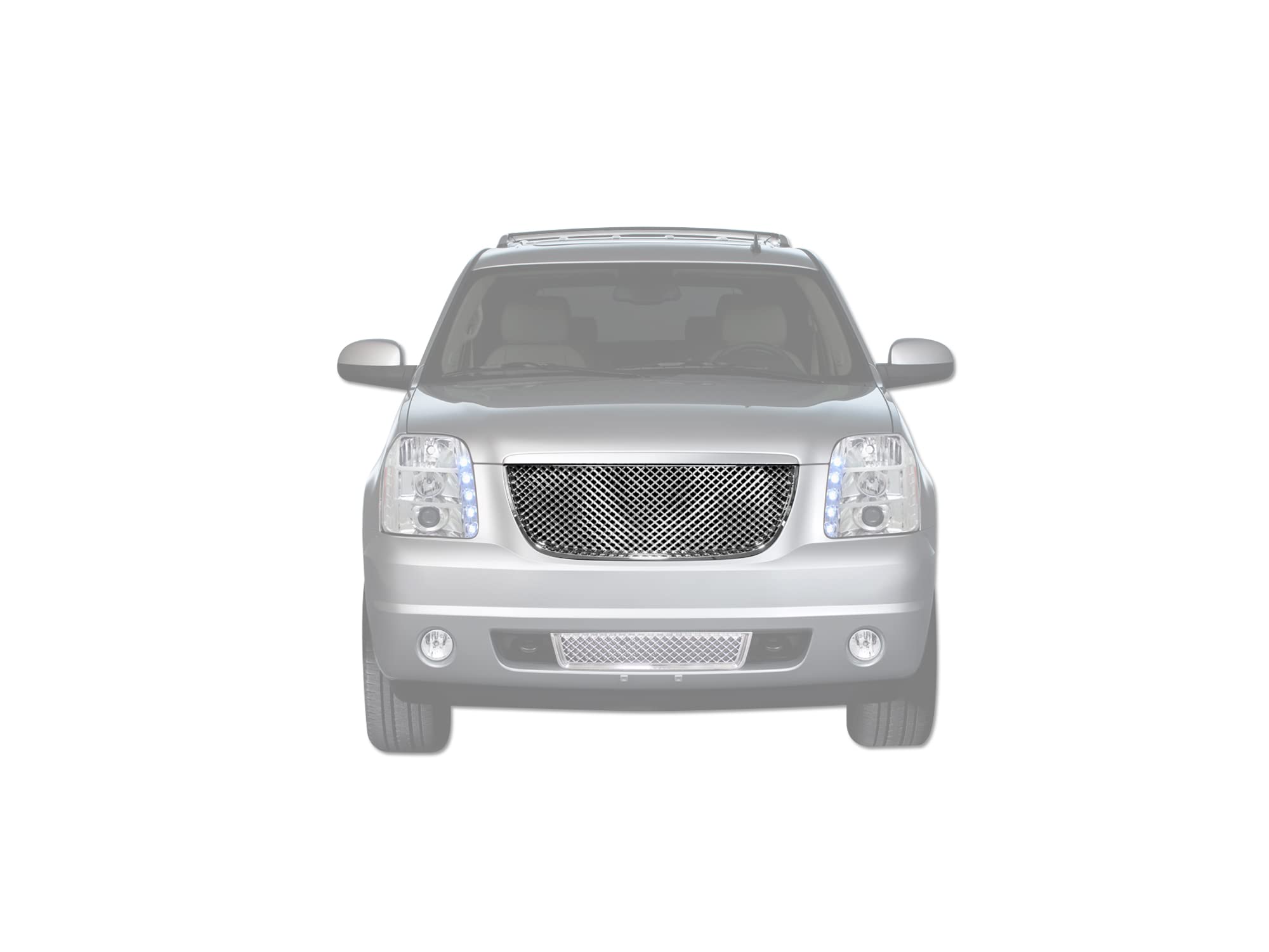 7148772 Armordillo USA Mesh Front Hood Grille - Chrome Fits 2007-2014 GMC Yukon