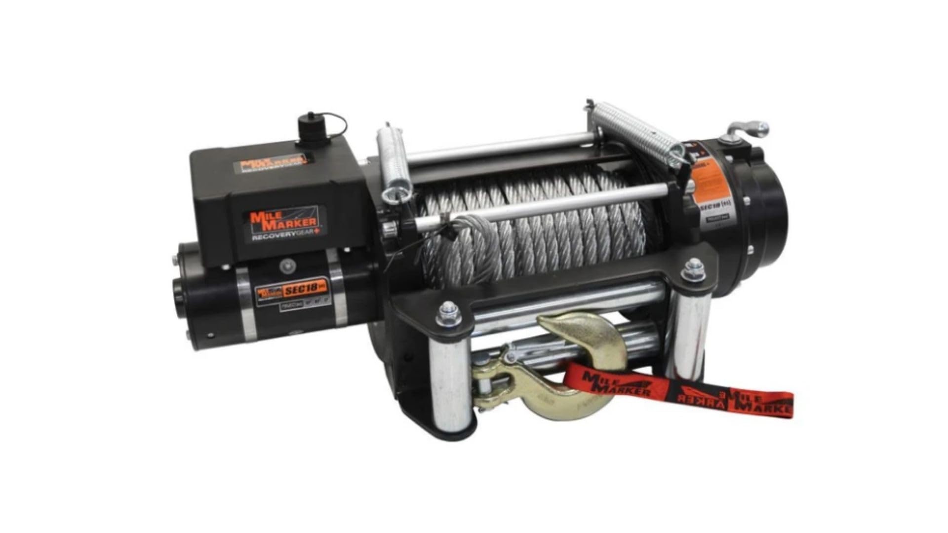 SEC18 Mile Marker 77-50280W Winch 18000 lb Pulling Force fits 2001 2004 Sequoia Tacoma Tundra - Lightweight, Waterproof, Corrosion Resistant Stainless Steel Fasteners, 7.7 HP Series Wound Motor