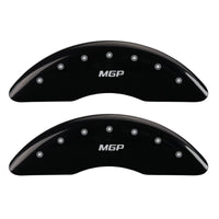 Caliper Covers MGP 22231SMGPBK (Black Powder Coat Finish, Engraved Front and Rear: Silver Characters, Set of 4)