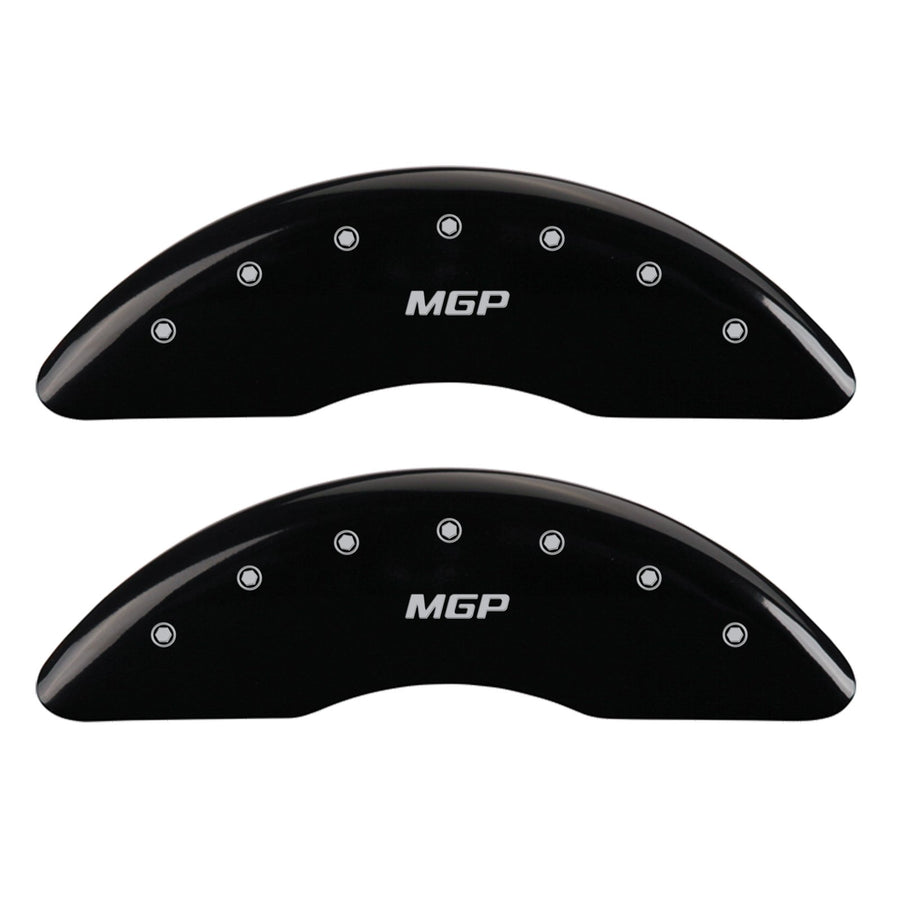Brake Caliper Covers MGP - Compatible with 2017-2020 Jaguar F-Pace (Requires 19"+ Wheels and 18" Brakes) Powder-Coated Finish, 4 PCS Front and Rear (Black - MGP Engraving)
