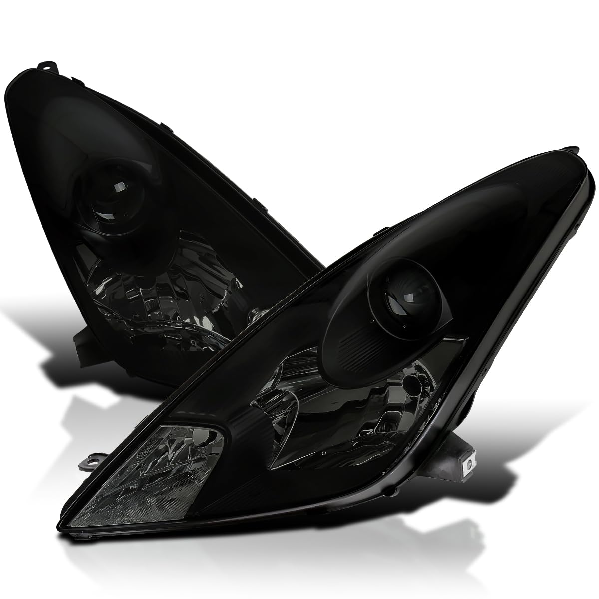 Black Smoke Projector Headlights SPEC-D TUNING Compatible with 2000-2005 Toyota Celica, Left + Right Pair Headlamps Assembly