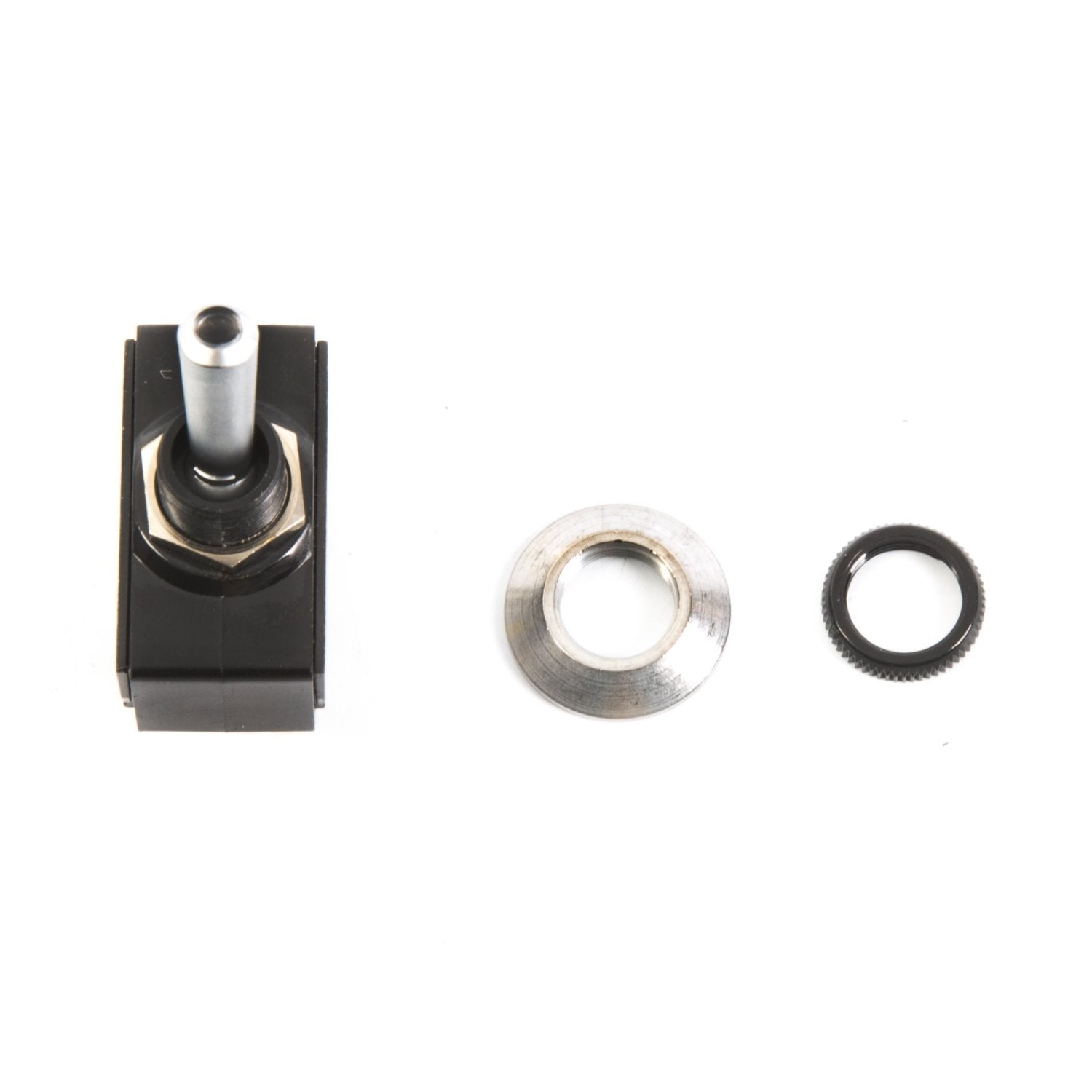 Sierra International TG23000 On-Off Satin Chrome Tip SPST Toggle Switch with Matching Retaining Ring, White/Red