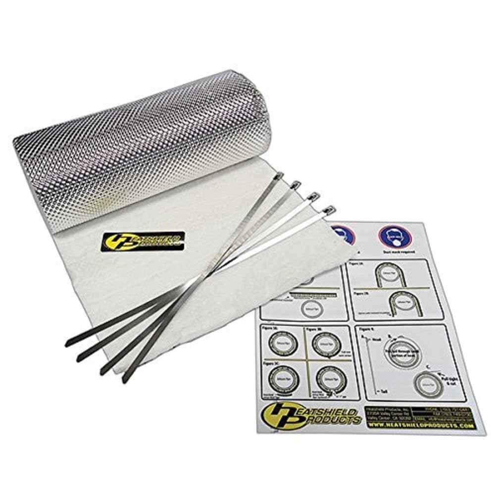 Heatshield Products Heatshield Armor Kit 1/4" Thick x 1' Wide x 5' Long Exhaust Heat Shield Kit with 4 Stainless Steel Locking Ties 171005