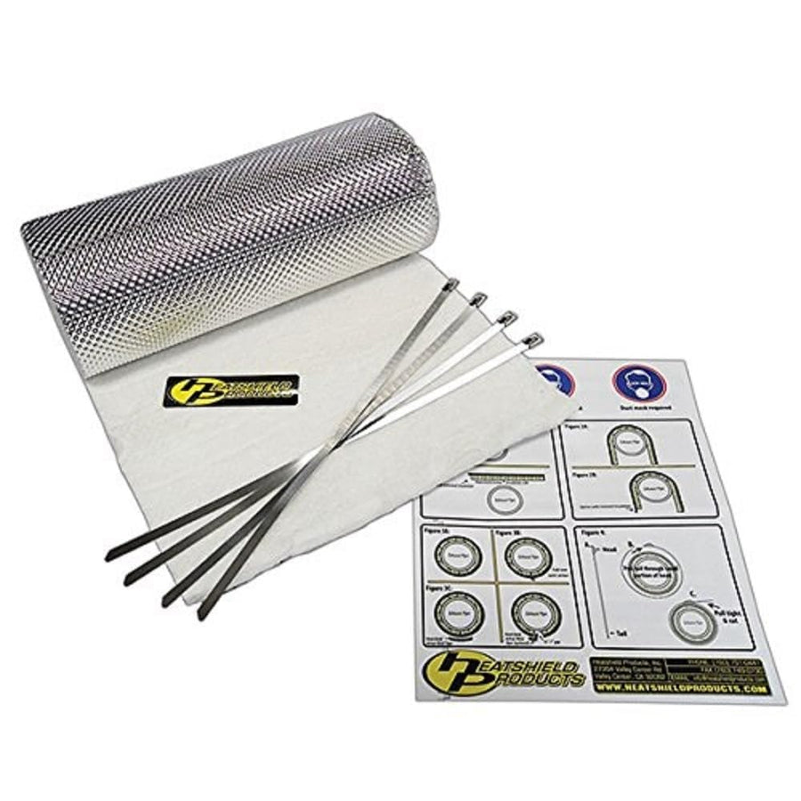 Heatshield Products Heatshield Armor Kit 1/4" Thick x 1' Wide x 5' Long Exhaust Heat Shield Kit with 4 Stainless Steel Locking Ties 171005