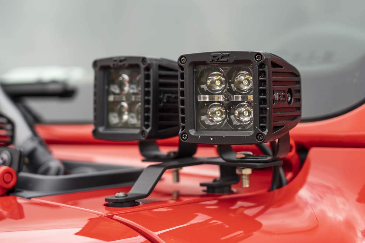 Rough Country LED Light Pod Kit Quad Black Series for 18-23 Jeep JL/JT - 70823