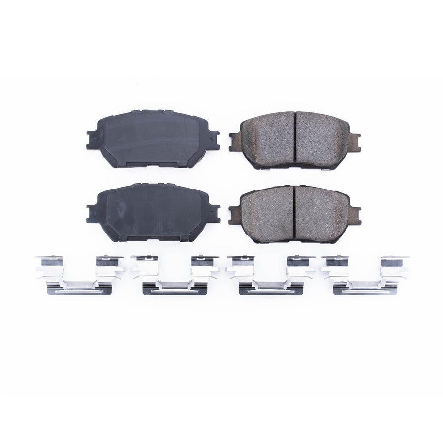 Power Stop Brake Kit Front For Lexus GS300 2006 |IS250 2009-15 |Toyota Camry 2002-06 - Ceramic Brake Pads With Installation Hardware, 17-908
