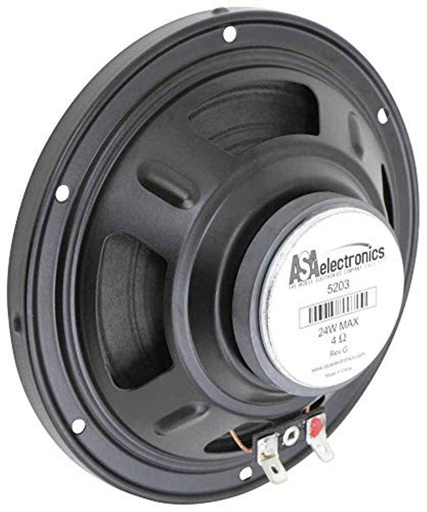 Heavy Duty Jensen 5203R 5.25" Dual Cone Entry Level Speaker (Pair), Black, 24W Max Power Handling, 90dB Sensitivity @ 1W/1 Meter, 10kHz Frequency Response, 4 Ohms Nominal Impedance, 2.9 oz. Magnet