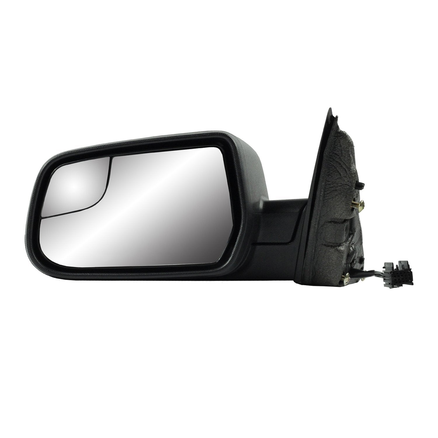 Fit System Side Driver Mirror for Chevrolet Equinox, GMC Terrain, Textured Black, Spot Mirror, Foldaway, Power