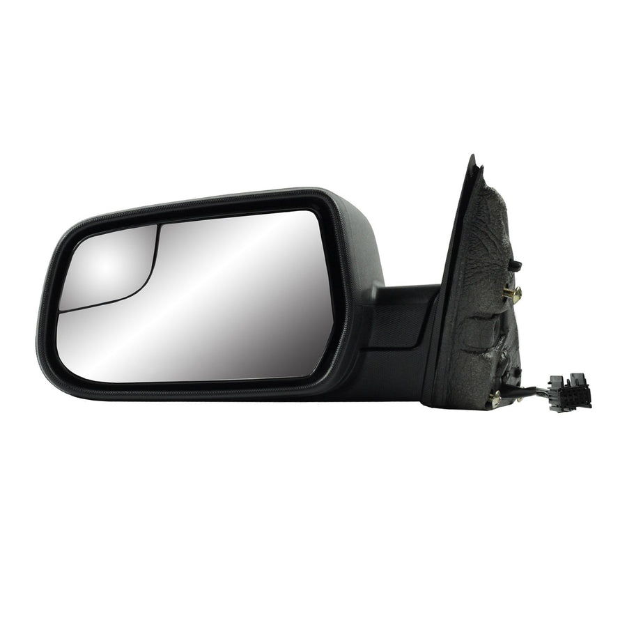 Fit System Side Driver Mirror for Chevrolet Equinox, GMC Terrain, Textured Black, Spot Mirror, Foldaway, Power