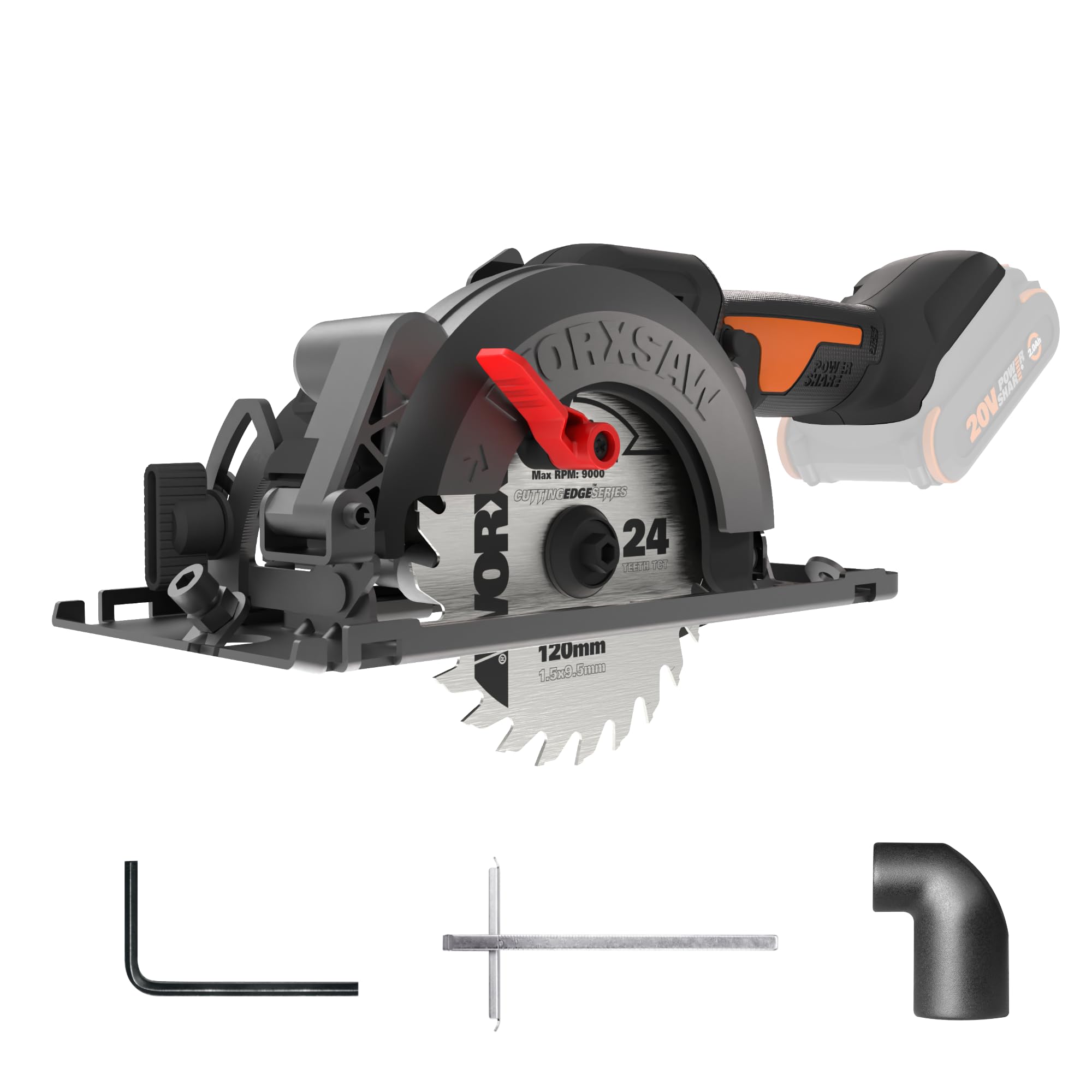 WORXSAW 4.5" Cordless Compact Circular Saw (Tool Only) Worx WX531L.9 20V Power Share