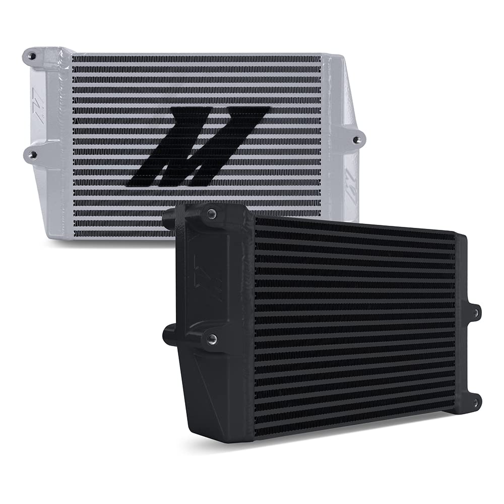 Mishimoto Universal Heavy-Duty Bar-and-Plate Oil Cooler MMOC-OO-10SL, 10" Core, Opposite-Side Outlets, Silver