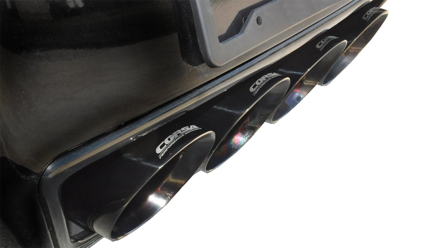 Sport Cat-Back Exhaust System Corsa Performance 14768CBBLK Dual Rear Exit Incl. 3 in. X Pipe 2.75 in. Over Axle Pipe Mufflers/Clamps/Quad 4.5 in. Black PVD Pro-Series Tips